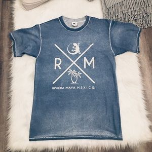 Mr. Buho Rustic Blue Riviera Maya Mexico T-shirt